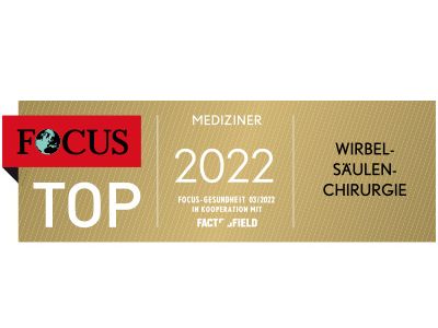 Siegel Focus Top-Mediziner Wirbelsäulenchirurgie für Chefarzt Dr. Patrick Weidle