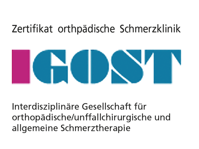 Zertifikat orthopädische Schmerzklinik  IGOST